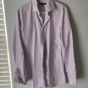 Vince Camuto Purple Checkered Button Down Shirt